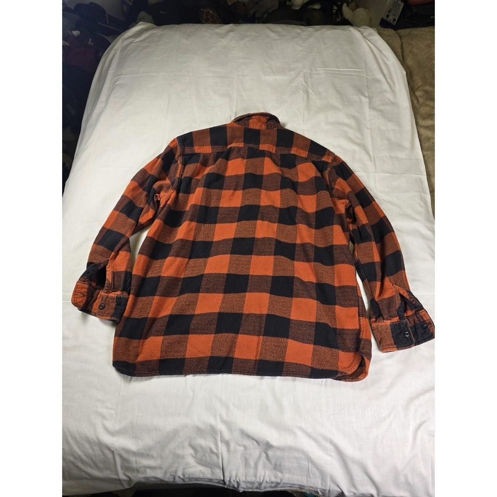 Levi's Shirt Mens Large Orange Plaid Flannel Long Sleeve Button Front Relaxed - Picture 7 of 12